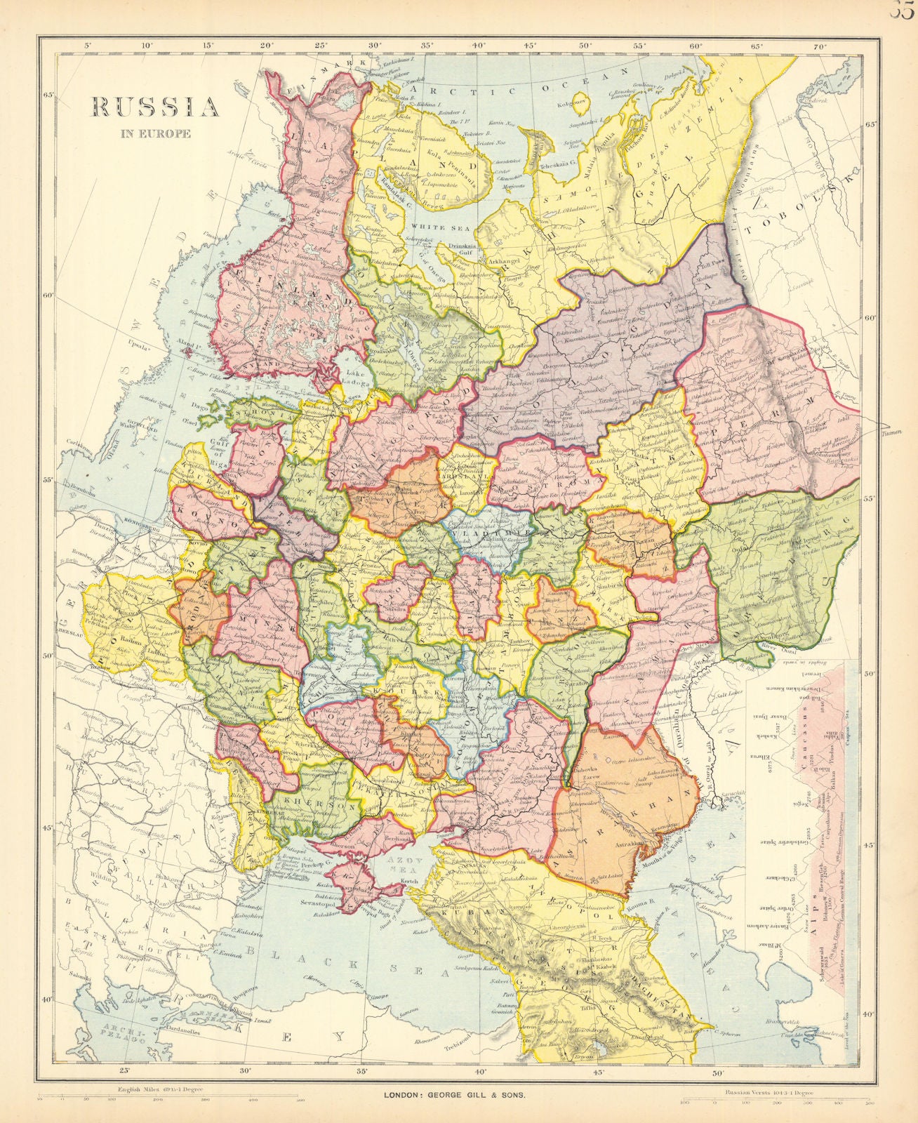 RUSSIA. Eastern Europe. Ukraine Belarus Baltics Finland Georgia. LETTS 1892 map